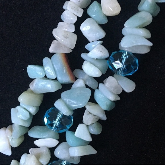 Blue Turquoise Beaded Layered Necklace - Picture 2 of 8